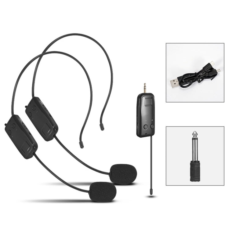 One For Two UHF Wireless Headset Microphone Lavalier Headset Amplifier - Microphone by PMC TechLife | Online Shopping South Africa | PMC TechLife