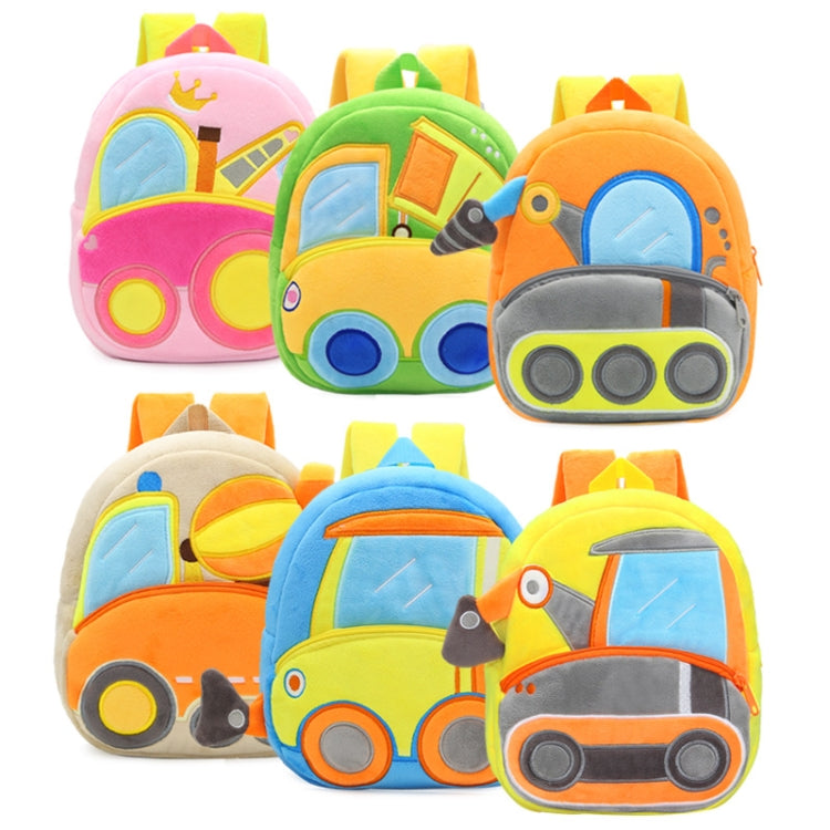 3D Cartoon Trucks Cars Plush Kids Backpack Children School Bags(Sanitation Vehicle) - Kids Bags by PMC Jewellery | Online Shopping South Africa | PMC Jewellery