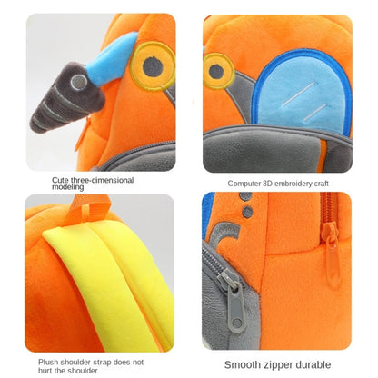 3D Cartoon Trucks Cars Plush Kids Backpack Children School Bags(Crane) - Kids Bags by PMC Jewellery | Online Shopping South Africa | PMC Jewellery