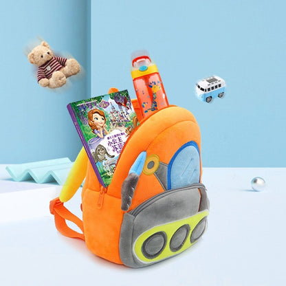 3D Cartoon Trucks Cars Plush Kids Backpack Children School Bags(Sanitation Vehicle) - Kids Bags by PMC Jewellery | Online Shopping South Africa | PMC Jewellery