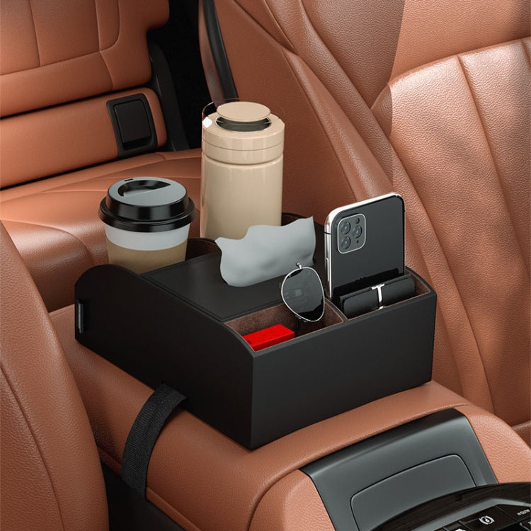 Car Armrest Box Multifunctional Tissue Storage Box Central Control Multi-compartment Rack(Black) - Tissue Boxes by PMC Jewellery | Online Shopping South Africa | PMC Jewellery | Buy Now Pay Later Mobicred