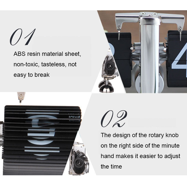 HY-F001 Auto-turning Balance-shaped Clock Home Decorative Flop Clock, Spec: Single (Full Black) - Novelty Clock by PMc TechLife | Online Shopping South Africa | PMc TechLife | Buy Now Pay Later Mobicred