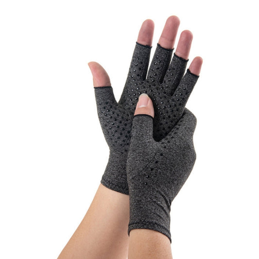 Arthritis Rehabilitation Silicone Non-slip Cycling Half Finger Gloves, Size: M(Gray) - Cycling Gloves by PMC Jewellery | Online Shopping South Africa | PMC Jewellery | Buy Now Pay Later Mobicred