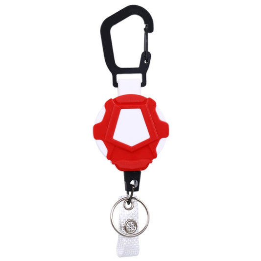 Telescopic High Resilience Steel Wire Rope Metal Anti-theft Buckle(Key Ring Red White) - Hooks by PMC Jewellery | Online Shopping South Africa | PMC Jewellery | Buy Now Pay Later Mobicred