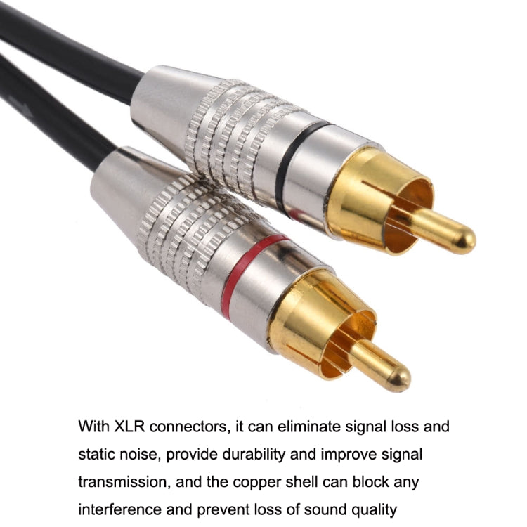 XLR Female To 2RCA Male Plug Stereo Audio Cable, Length: 0.5m - Microphone Audio Cable & Connector by PMC Jewellery | Online Shopping South Africa | PMC Jewellery