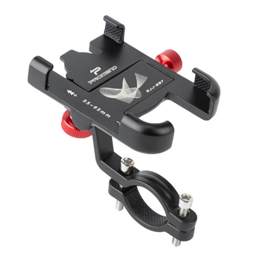 PROMEND SJJ-297 Aluminum Alloy Rotation Adjustable Bicycle Mobile Phone Bracket(Black) - Holders by PMC Jewellery | Online Shopping South Africa | PMC Jewellery | Buy Now Pay Later Mobicred