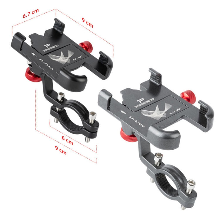 PROMEND SJJ-297 Aluminum Alloy Rotation Adjustable Bicycle Mobile Phone Bracket(Black) - Holders by PMC TechLife | Online Shopping South Africa | PMC TechLife | Buy Now Pay Later Mobicred