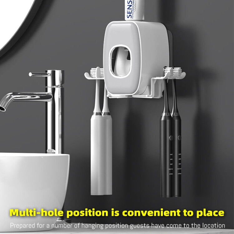 Couple Wall Mounted Toothbrush Holder Automatic Squeeze Toothpaste Device,Spec: Ordinary Black - Toothpaste Squeezing Device by PMC TechLife | Online Shopping South Africa | PMC TechLife