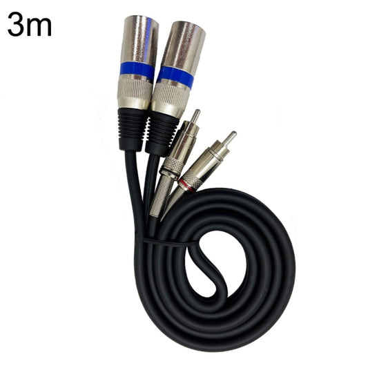 2RCA Male 2XLR Caron Male Speaker Audio Balance Cable, Length: 3m - Microphone Audio Cable & Connector by PMC Jewellery | Online Shopping South Africa | PMC Jewellery | Buy Now Pay Later Mobicred