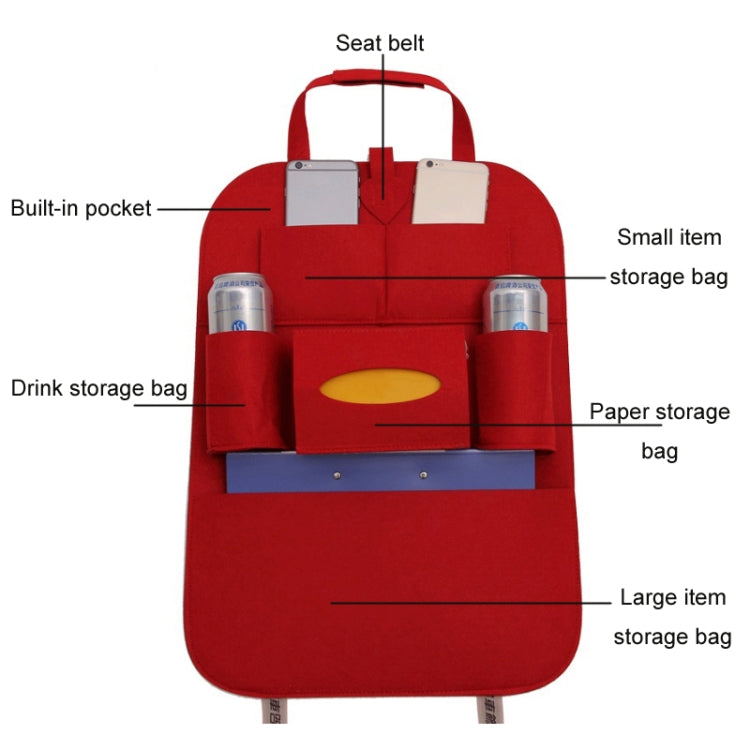 Car Multifunctional Seat Back Storage Hanging Bag, Size: 40x56cm(Dark Gray) - Stowing Tidying by PMC TechLife | Online Shopping South Africa | PMC TechLife | Buy Now Pay Later Mobicred
