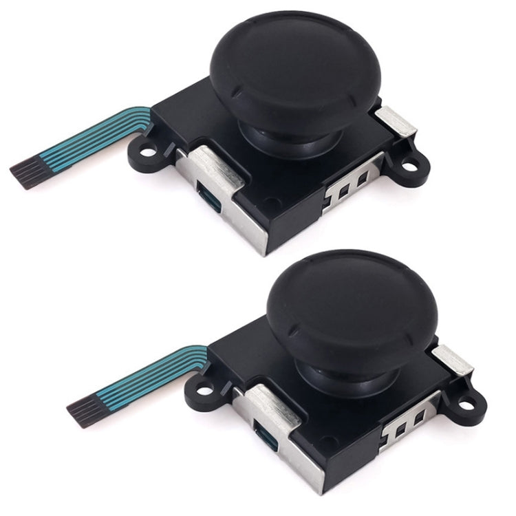 For Nintendo Switch 2pcs Game Console 3D Left Right Interoperability Rocker Remote Sensing Joystick(Black) - Switch Spare Parts by PMC Jewellery | Online Shopping South Africa | PMC Jewellery