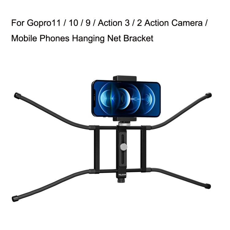 TELESIN TE-FM-001 Action Camera Hanging Net Bracket For  Gopro HERO11 Black / HERO10 Black / HERO9 Black / DJI Action 3 / 2 (Black) - Holder by PMC Jewellery | Online Shopping South Africa | PMC Jewellery | Buy Now Pay Later Mobicred