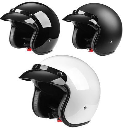 BYB 701 All Seasons Retro Motorcycle Helmet, Size: M(Bright White) - Helmets by BYB | Online Shopping South Africa | PMC Jewellery | Buy Now Pay Later Mobicred