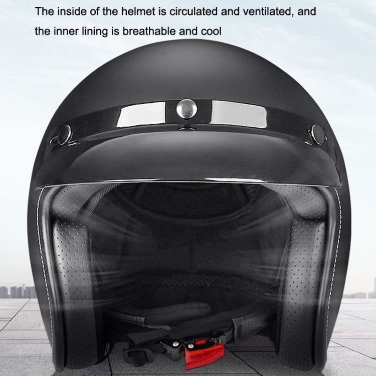 BYB 701 All Seasons Retro Motorcycle Helmet, Size: XL(Bright Black) - free shipping - PMC TechLife - Order now!
