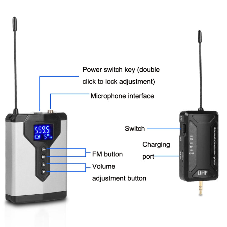 Q6 1 Drag 1 Wireless Lavalier Head Wear With Stand USB Computer Recording Microphone Live Phone SLR Lavalier Microphone - Microphone by PMC TechLife | Online Shopping South Africa | PMC TechLife | Buy Now Pay Later Mobicred