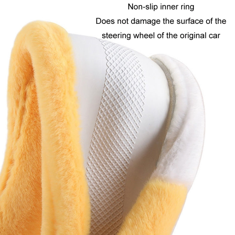 Car Steering Wheel Cartoon Short Fluff Handle Cover, Size: 38cm(Black D Shape) - Seat Belts & Padding by PMC TechLife | Online Shopping South Africa | PMC TechLife | Buy Now Pay Later Mobicred