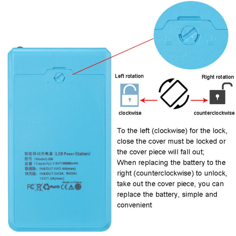 Q6 Removable 6 Sections 18650 Battery Box Charger Case, Style: Ordinary(Black) - Battery Storage Box by PMC TechLife | Online Shopping South Africa | PMC TechLife