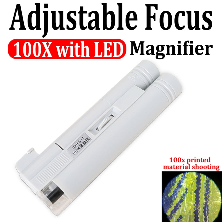 10085-1 100X Double Tube Microscope With LED Light Identification Magnifier - free shipping - PMc TechLife - Order now!