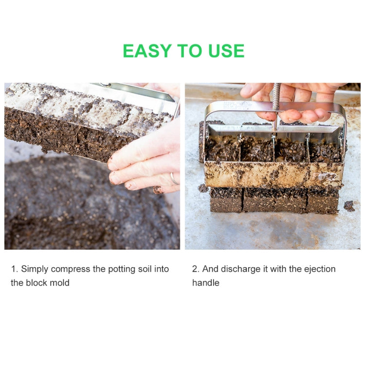 Handheld Seedling Soil Blocker Makes Four 2 by 2 Inches Soil Blocks for Garden Prep(Square) - Garden Hand Tools by PMC TechLife | Online Shopping South Africa | PMC TechLife