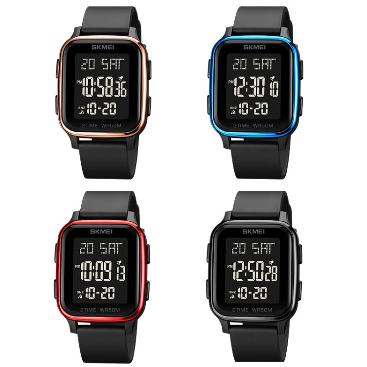 SKMEI 1858 Square Waterproof Digital Dual Display LED Luminous Watch(Blue) - free shipping - PMC TechLife - Order now!