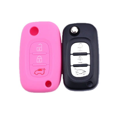 For Mercedes-Benz Smart Folding 2pcs 3 Button Silicone Key Case(Orange) - Car Key Cases by PMC Jewellery | Online Shopping South Africa | PMC Jewellery