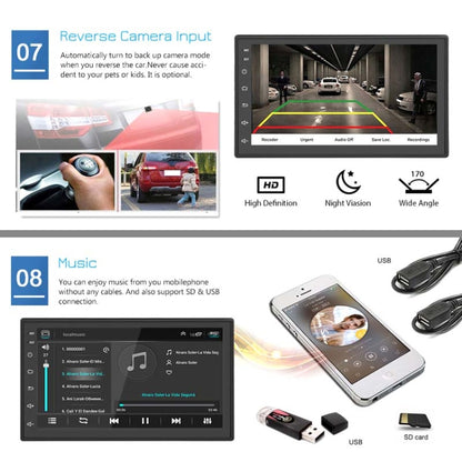 A2222KT 7 Inch Android Navigation WiFi Version 1+32G GPS Bluetooth 2.5D Screen Car Central Control MP5 Player, Style: Standard+12Lights Camera - Car MP3 & MP4 & MP5 by PMC Jewellery | Online Shopping South Africa | PMC Jewellery | Buy Now Pay Later Mobicred