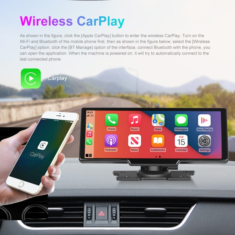 A3073 HD Wired 9.3 Inch 1 To 1 Smart Player With Wireless Carplay Two-way Video Split-screen Display(Black) - Car MP3 & MP4 & MP5 by PMC Jewellery | Online Shopping South Africa | PMC Jewellery | Buy Now Pay Later Mobicred