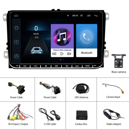 A2743 For Volkswagen 1+16G 9-inch Central Control Large Screen With Carplay Car Android10.0 Navigator Player, Style: Standard+4Lights Camera - Car MP3 & MP4 & MP5 by PMC Jewellery | Online Shopping South Africa | PMC Jewellery | Buy Now Pay Later Mobicred