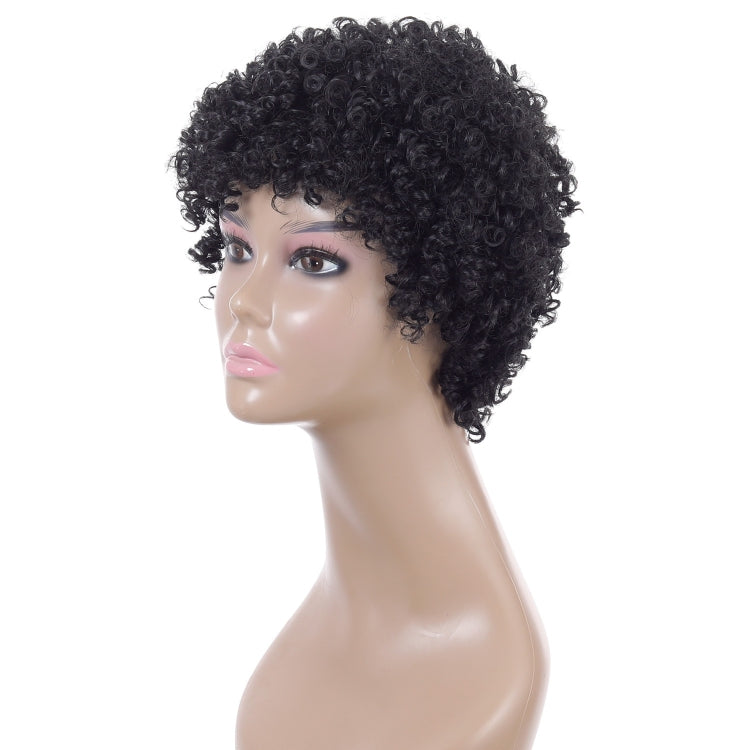 WIG-T003 Ladies High Temperature Silk Short Curly Wig Elastic Mesh Headgear(Black) - free shipping - PMC TechLife - Order now!
