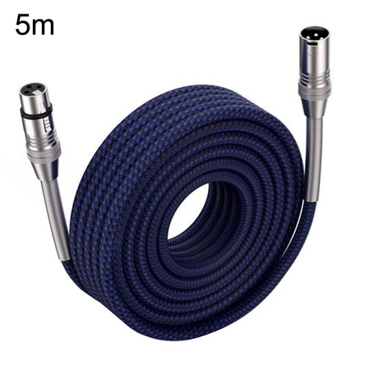 LHD010 Caron Male To Female XLR Dual Card Microphone Cable Audio Cable 5m(Blue) - Microphone Audio Cable & Connector by PMC Jewellery | Online Shopping South Africa | PMC Jewellery | Buy Now Pay Later Mobicred