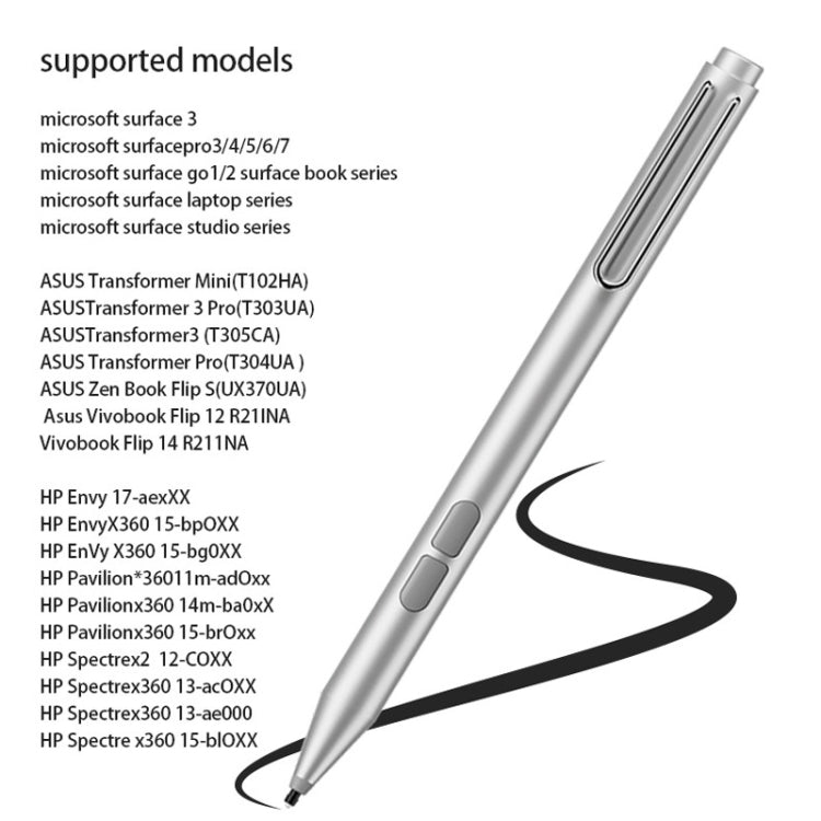 F94S For Microsoft Surface Series Stylus Pen 1024 Pressure Level Electronic Pen(Silver) - Pencil Accessories by PMC TechLife | Online Shopping South Africa | PMC TechLife | Buy Now Pay Later Mobicred