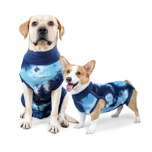 Tie-dye Dog Postoperative Clothes Easy to Put On and Take Off Pet Sterilization Clothes, Size: L(Blue) - Clothing by PMC Jewellery | Online Shopping South Africa | PMC Jewellery | Buy Now Pay Later Mobicred