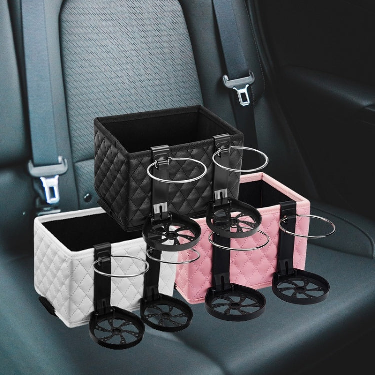 Car Armrest Box Folding Storage Box Multifunctional Water Cup Holder(Leather Pink) - Stowing Tidying by PMC Jewellery | Online Shopping South Africa | PMC Jewellery | Buy Now Pay Later Mobicred