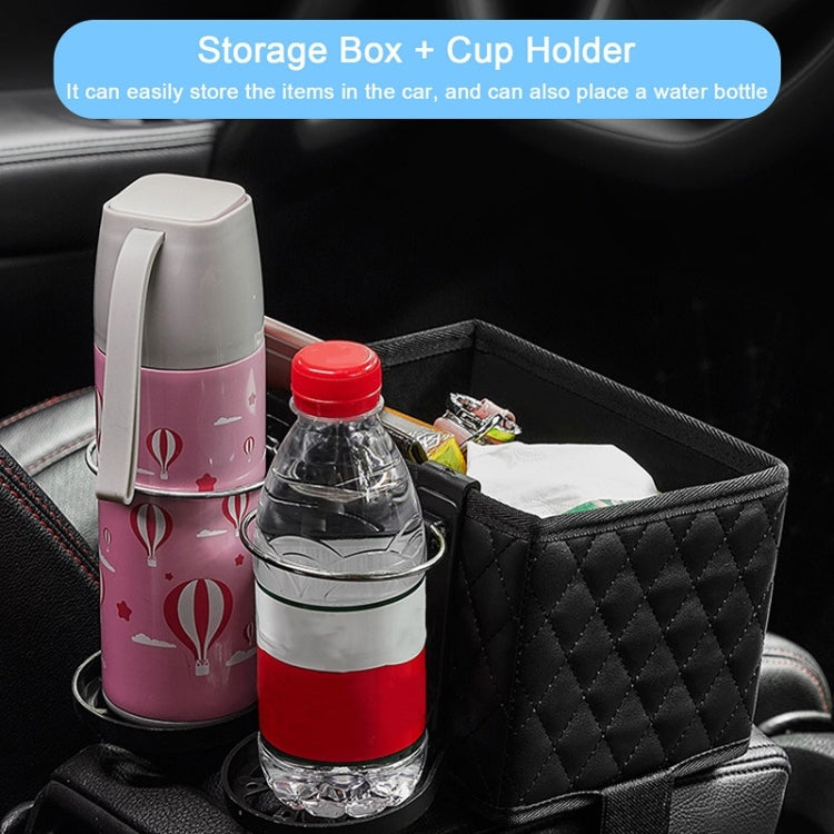 Car Armrest Box Folding Storage Box Multifunctional Water Cup Holder(Leather Pink) - Stowing Tidying by PMC Jewellery | Online Shopping South Africa | PMC Jewellery | Buy Now Pay Later Mobicred