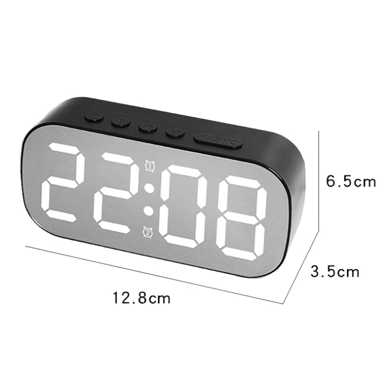 6637 LED Digital Display Temperature Electronic Clock Desktop Mirror Alarm Clock(White White Light) - Alarm Clocks by PMc TechLife | Online Shopping South Africa | PMc TechLife | Buy Now Pay Later Mobicred