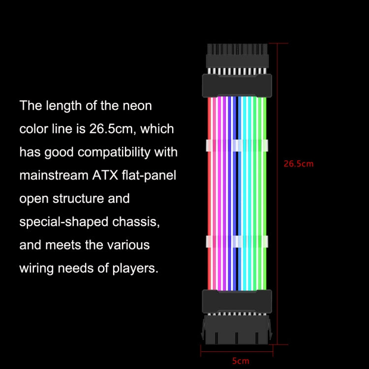 Double 8pin Graphics Card Power Supply Wire White 5V ARGB Neon Color Line - PCIE Cable by PMC TechLife | Online Shopping South Africa | PMC TechLife | Buy Now Pay Later Mobicred