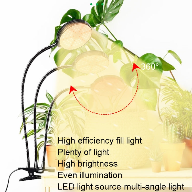 LED Plant Growth Light USB Remote Control Timing Fill Light Three Heads(Red Warm Light) - LED Grow Lights by PMC Jewellery | Online Shopping South Africa | PMC Jewellery