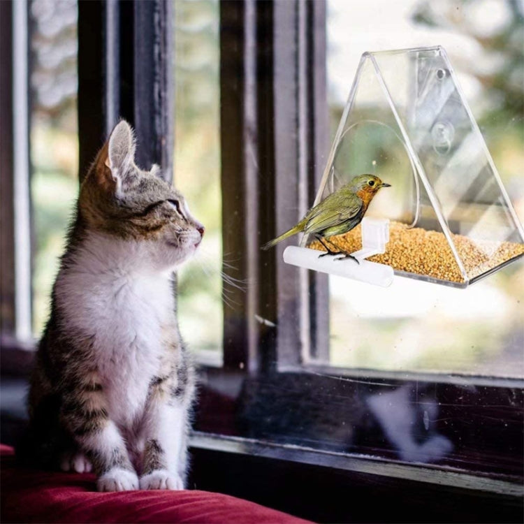 Acrylic Bird Cage Transparent Pet Box Triangle Bird Feeder - Food Bowls by PMC Jewellery | Online Shopping South Africa | PMC Jewellery