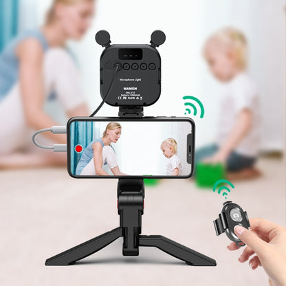 KIT-11LM Tripod Fill Light With Microphone Vlogging Kit For Live Phone Recording(Black) - Stand by PMC Jewellery | Online Shopping South Africa | PMC Jewellery | Buy Now Pay Later Mobicred