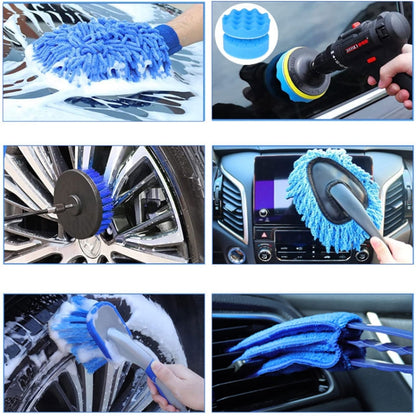 22pcs/set WRS-CS29 Car Wash Cleaning Brush Set Car Interior Crevice Cleaning Electric Drill Brush - Car washing supplies by PMC Jewellery | Online Shopping South Africa | PMC Jewellery