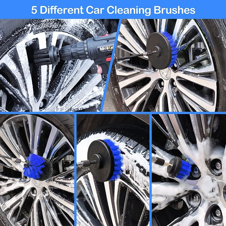 24pcs/set WRS-CS29 Car Wash Cleaning Brush Set Car Interior Crevice Cleaning Electric Drill Brush - Car washing supplies by PMC Jewellery | Online Shopping South Africa | PMC Jewellery | Buy Now Pay Later Mobicred