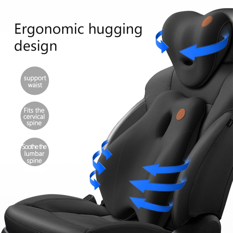 SR-21 Car Lumbar Cushion Headrest Seat Memory Foam Accessories, Style: Massage Headrest (Gray) - free shipping - PMC TechLife - Order now!