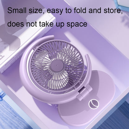 LF-002 Mini USB Rechargeable Light Desktop Fan Rotatable Night Light Silent Fan(Purple) - Electric Fans by PMC Jewellery | Online Shopping South Africa | PMC Jewellery | Buy Now Pay Later Mobicred