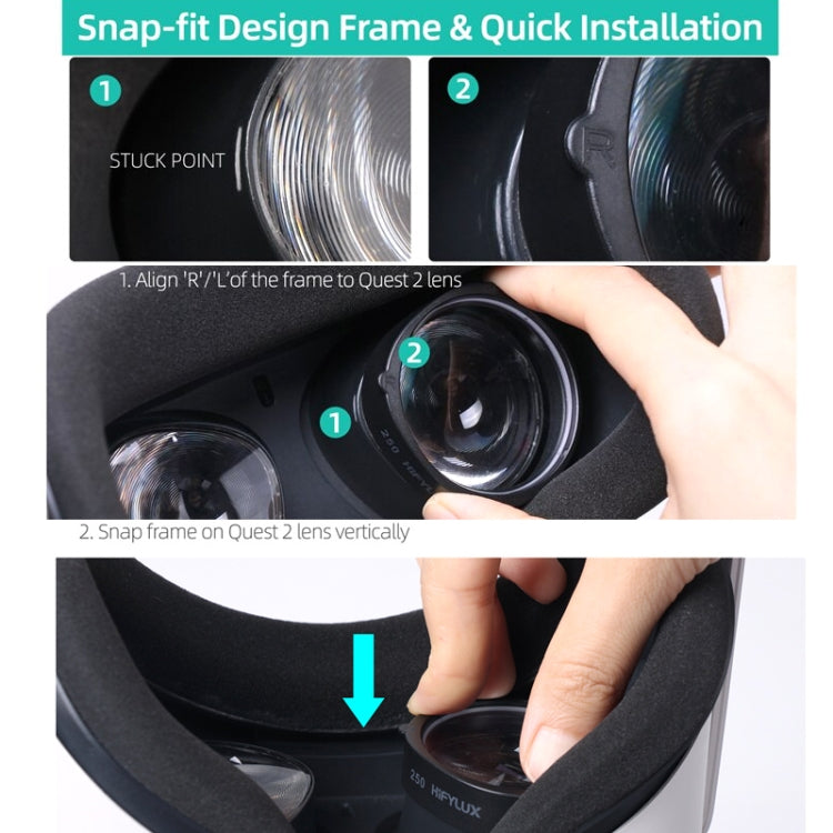 For Oculus Quest 2 Hifylux Q2-QF11 1pair Myopia Lens Frame Aspheric Resin VR Glasses Accessories(250 Degrees) - free shipping - PMC Jewellery - Order now!