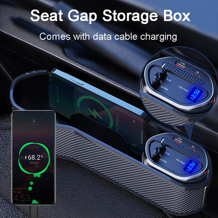 Vehicle Seat Gap Storage Box Organizer Front Seat Console Side Pocket ,Spec: Wireless Charging Ordinary  Wire - Stowing Tidying by PMC TechLife | Online Shopping South Africa | PMC TechLife | Buy Now Pay Later Mobicred