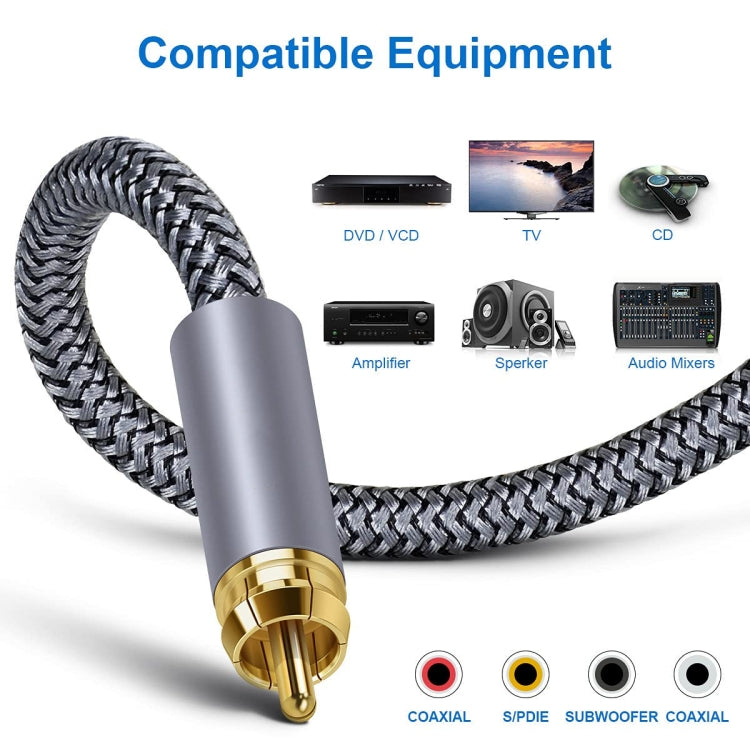 5m Pure Copper RCA Coaxial HIFI Digital Audio Cable SPDIF Subwoofer Speaker Cable(Silver Gray) - RCA Cable by PMC Jewellery | Online Shopping South Africa | PMC Jewellery | Buy Now Pay Later Mobicred