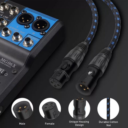 KN006 15m Male To Female Canon Line Audio Cable Microphone Power Amplifier XLR Cable(Black Blue) - Microphone Audio Cable & Connector by PMC Jewellery | Online Shopping South Africa | PMC Jewellery | Buy Now Pay Later Mobicred