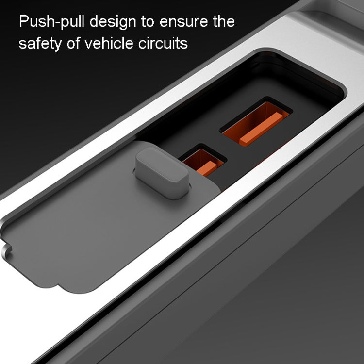 For Tesla Model 3/Y Car USB-C/Type-C+2 USB 3.0 Port Docking Station HUB(Silver) - DIY Modified Charger by PMC TechLife | Online Shopping South Africa | PMC TechLife | Buy Now Pay Later Mobicred
