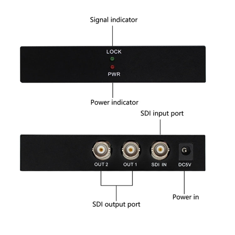 1 In 2 Out SD-SDI / HD-SDI / 3G-SDI Distribution Amplifier Video SDI Splitter(EU Plug) - free shipping - PMC Jewellery - Order now!