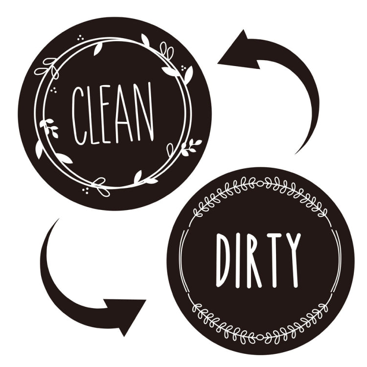 Dishwasher Round Magnet Clean Dirty Sign Double-Sided Dishwasher Magnet Cover(Black) - Dish Washers & Accessories by PMc TechLife | Online Shopping South Africa | PMc TechLife | Buy Now Pay Later Mobicred